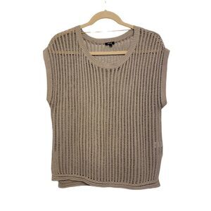 Beachy Laggenlook Scandigirl Subtle Metallic Coverup Open Knit Top